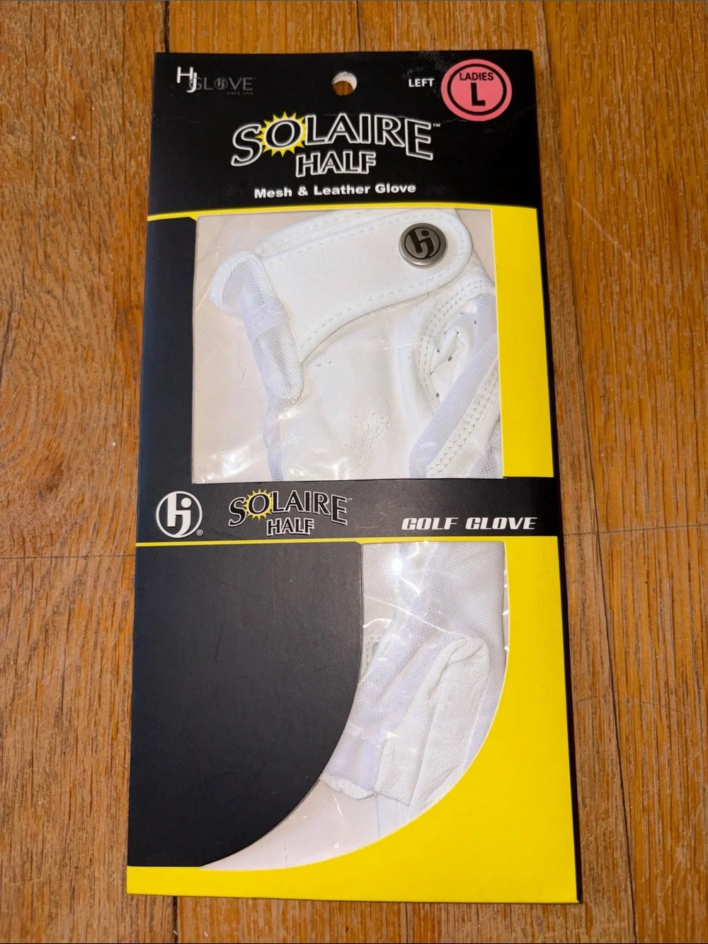 Solaire White Ladies Half Mesh & Leather Golf Glove - Left
